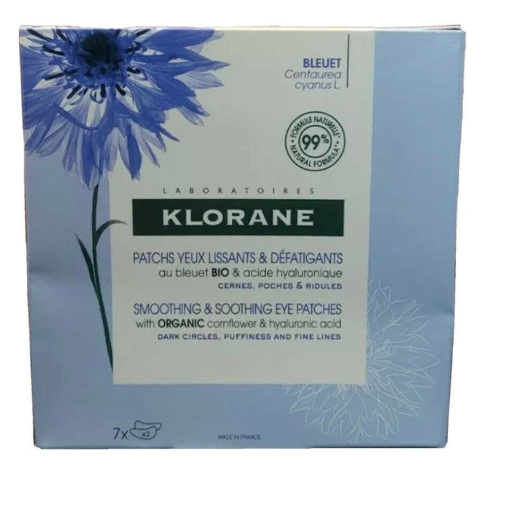 Klorane Eye Masks Contour Smoothing Relaxing Patches Soothing Cornflower 7 Pair
